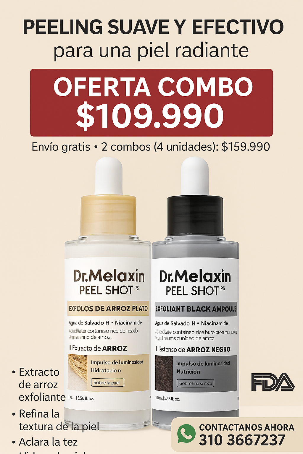 DrMelaxin Ampolla Rice & Black Rice 30ml